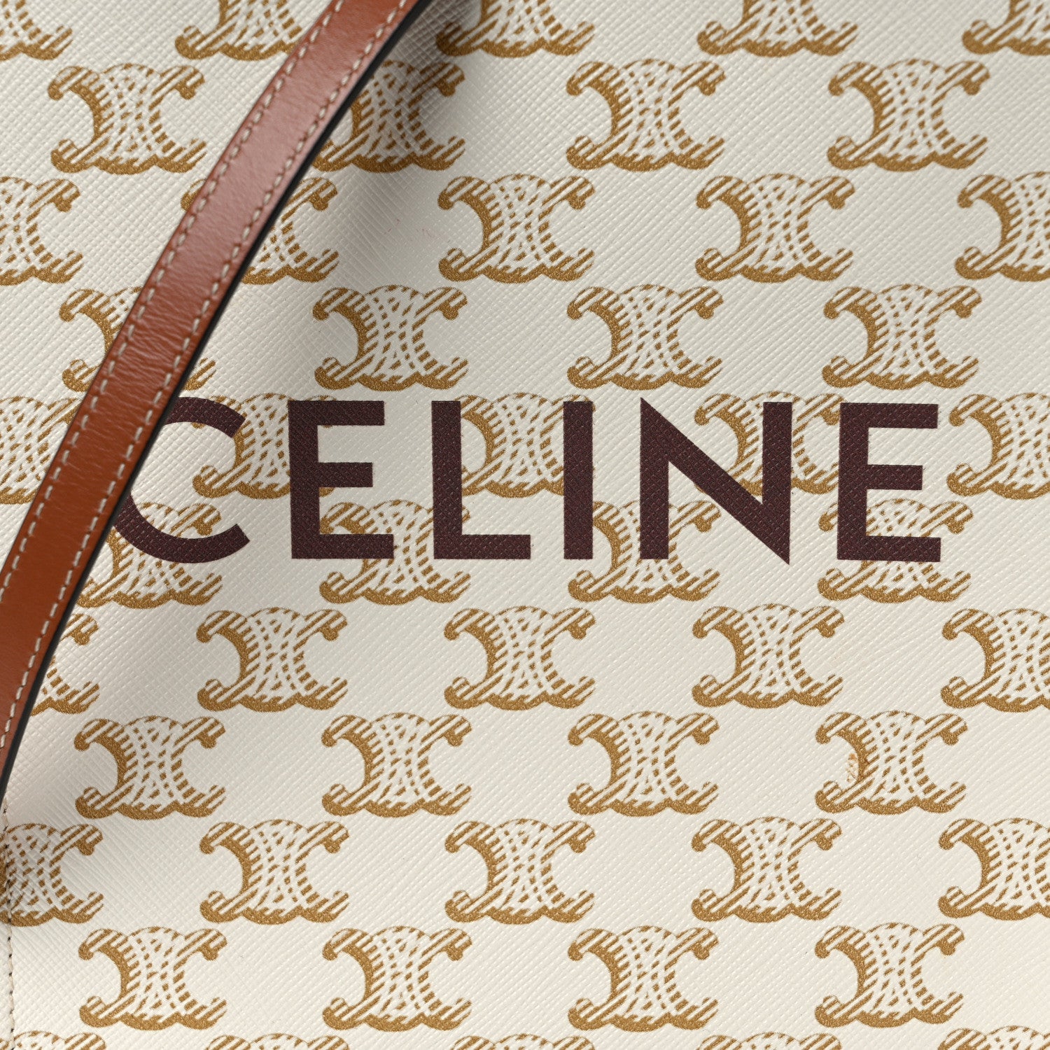 Celine Triomphe Canvas Calfskin Mini Vertical Cabas White 6 of 11