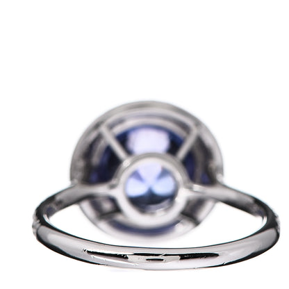 Tiffany Platinum Diamond Tanzanite Soleste Ring 54 6.75 3 of 6