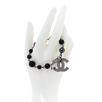 Chanel Pearl Beaded CC Bracelet Black 2 of 6