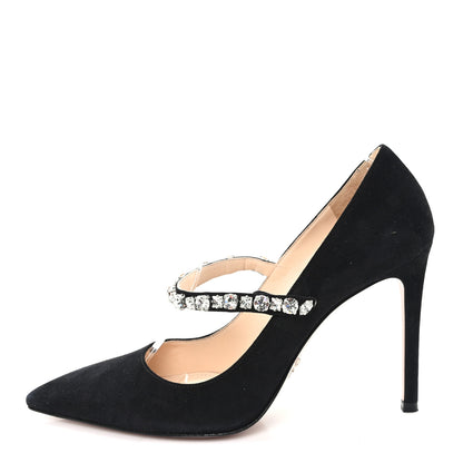 Prada Camoscio Crystal Pumps 37 Black 1 of 9
