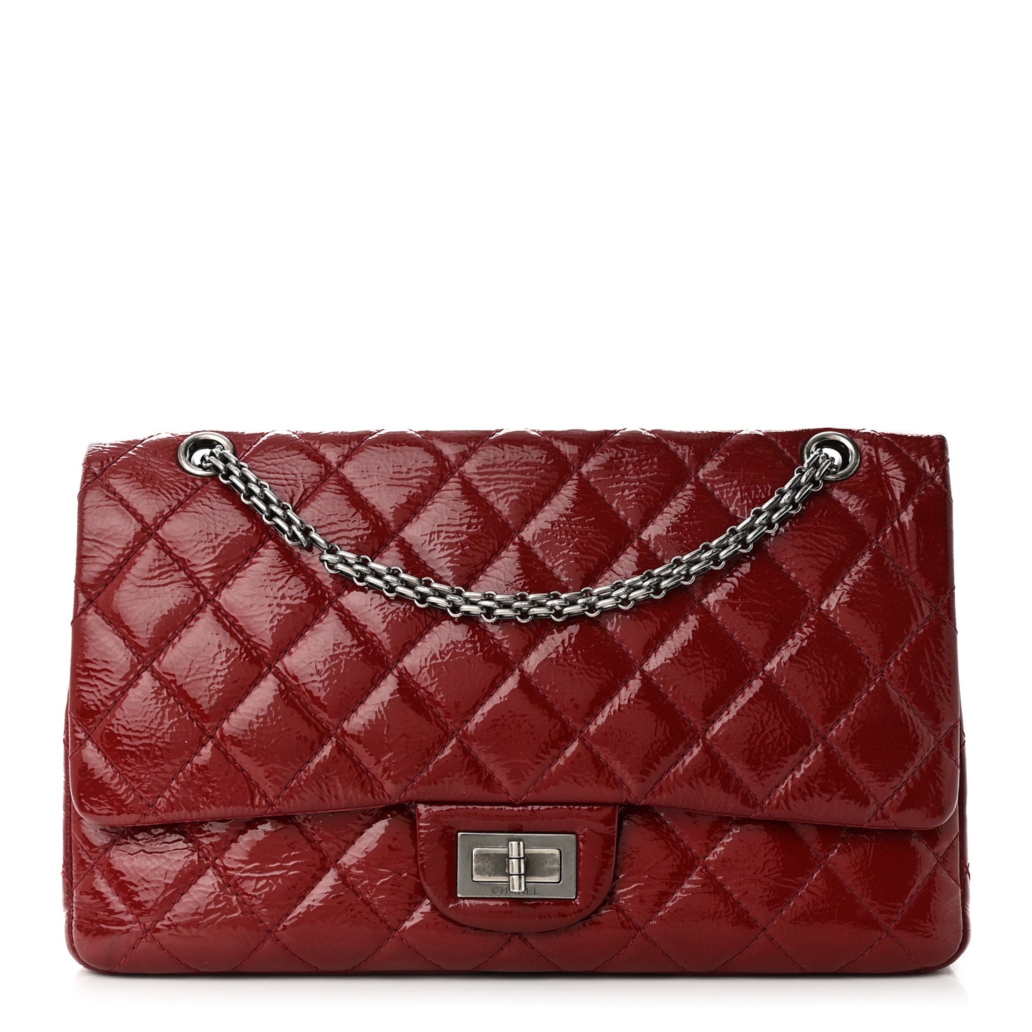 Distressed Patent 2.55 Reissue 227 Flap Raspberry Red