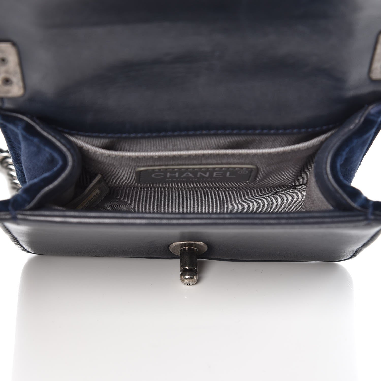 Chanel Velvet Quilted Mini Boy Flap Navy 5 of 11