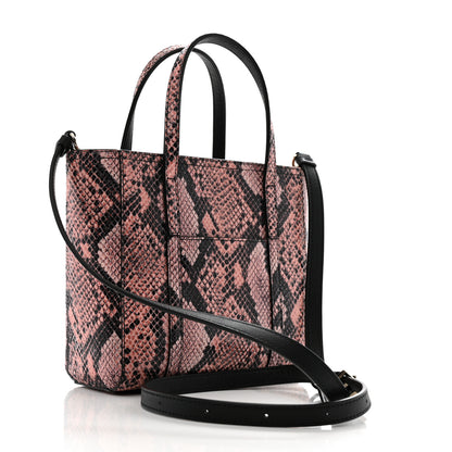 MCM Snakeskin Embossed Mini Toni Shopper Tote Blush Pink 3 of 13