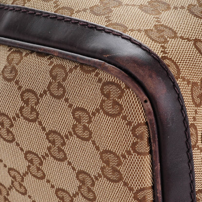 Gucci Monogram Vintage Web Medium Boston Dark Brown 9 of 12