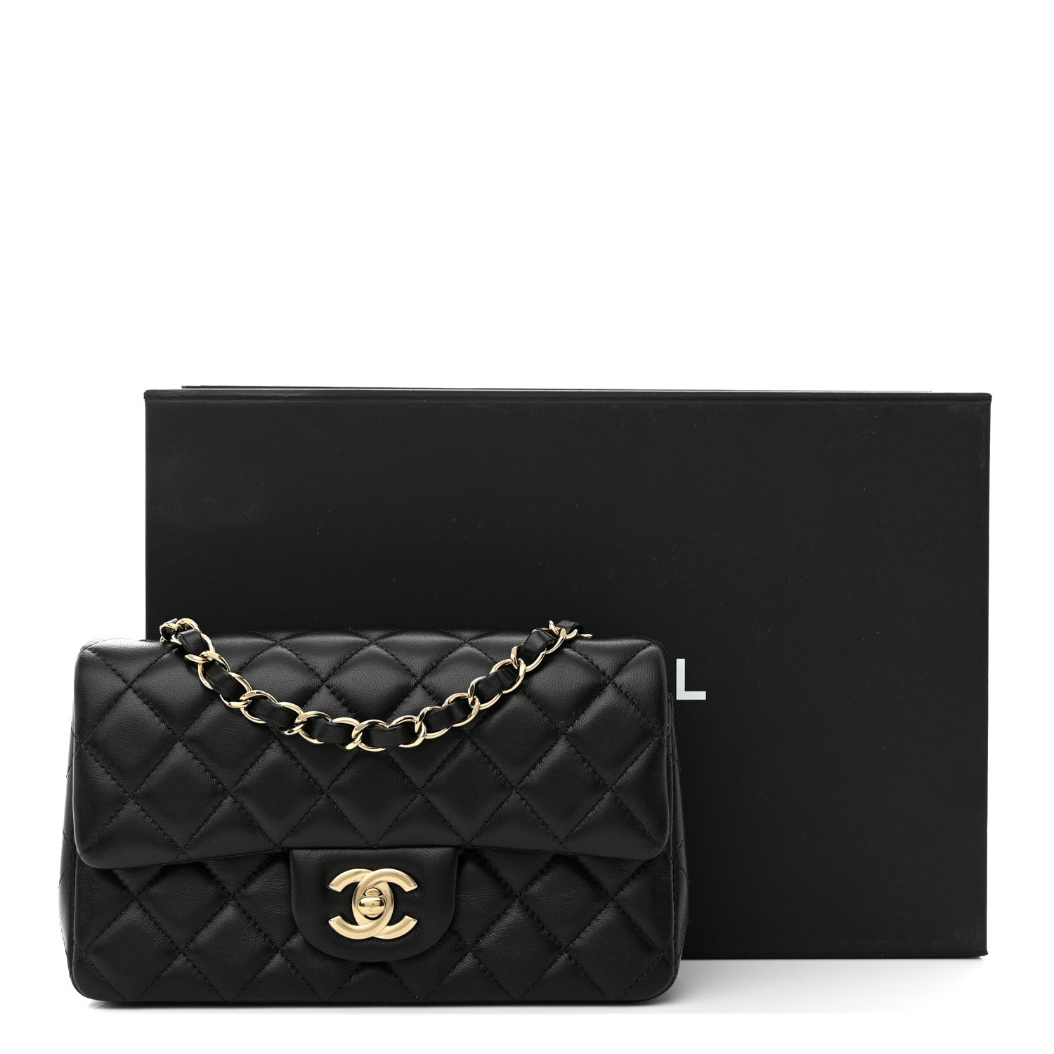 Chanel Lambskin Quilted Mini Rectangular Flap Black 3 of 11