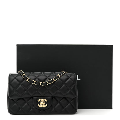 Chanel Lambskin Quilted Mini Rectangular Flap Black 3 of 11
