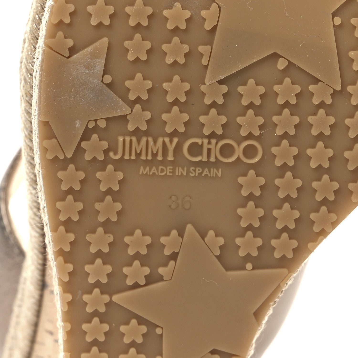 Jimmy Choo Metallic Calfskin Cork Wedge Sandals 36 Bronze 7 of 10
