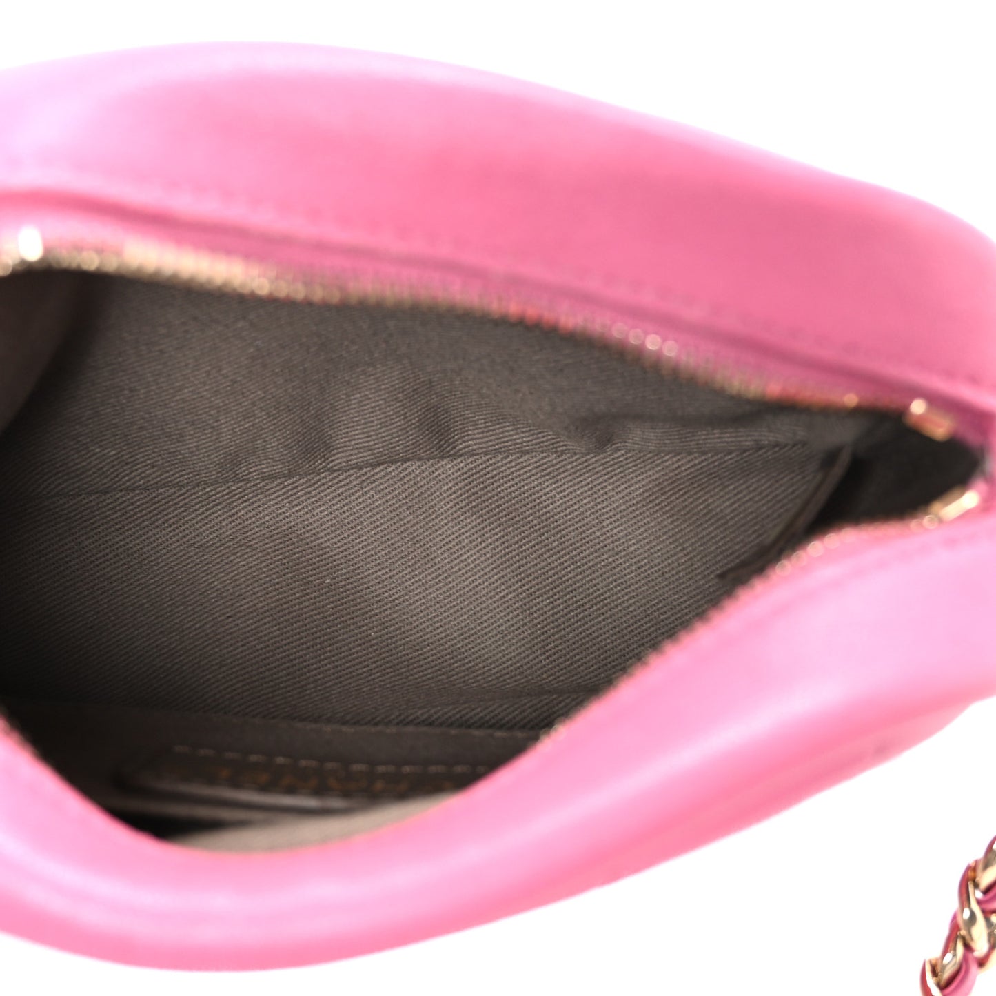 Goatskin Quilted Small Casual Trip Camera Case Dark Pink