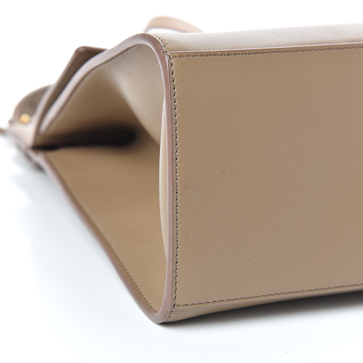 Calfskin Large Whip Top Handle Shoulder Bag Taupe