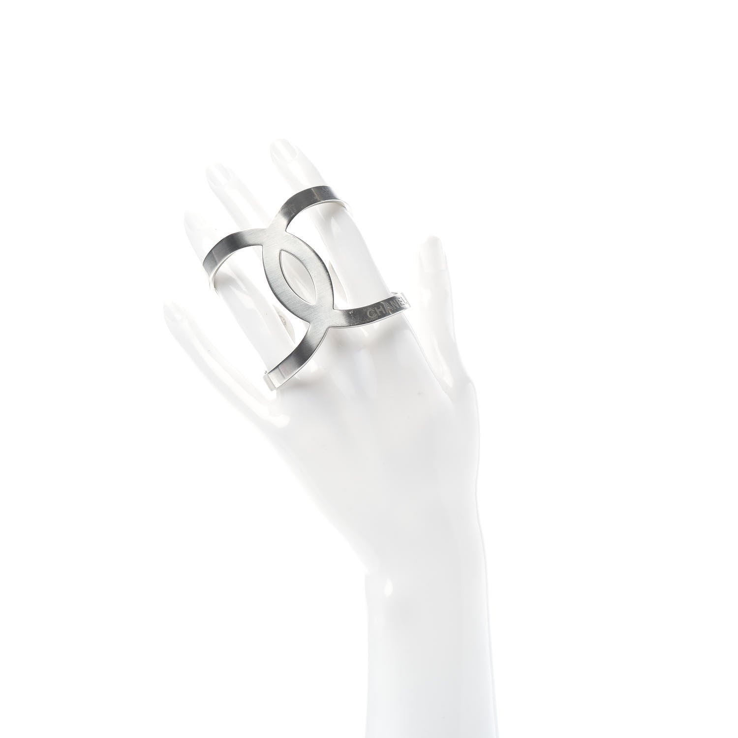 Chanel Metal CC Cuff Silver 2 of 4