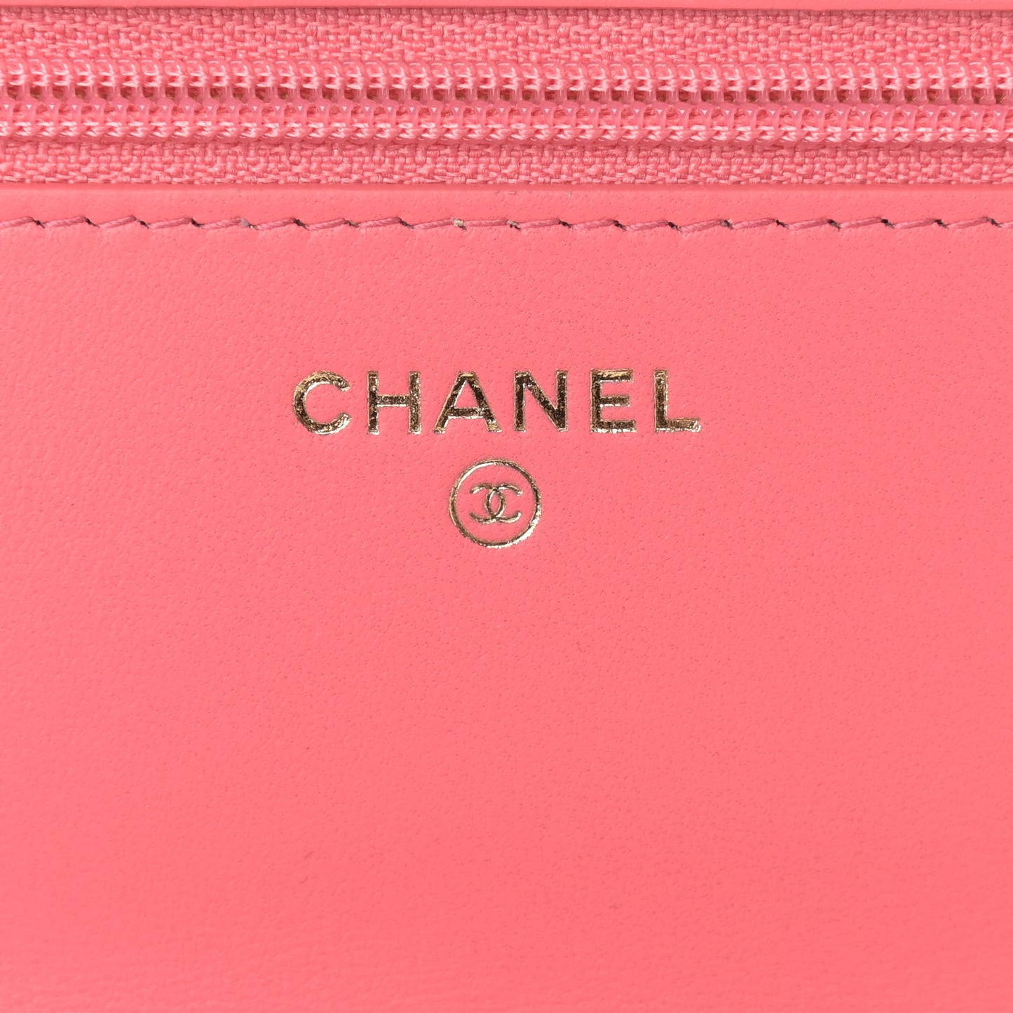Lambskin Quilted CC Pearl Crush Wallet on Chain WOC Pink