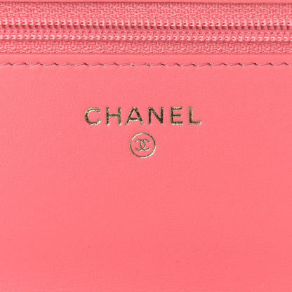 Chanel Lambskin Quilted CC Pearl Crush Wallet on Chain WOC Pink 5 of 11