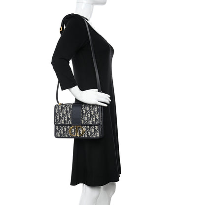 Christian Dior Oblique 30 Montaigne Flap Bag Blue 2 of 10