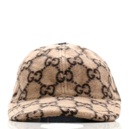 Gucci Covered Wool GG Monogram Baseball Hat M Beige Ebony 3 of 10