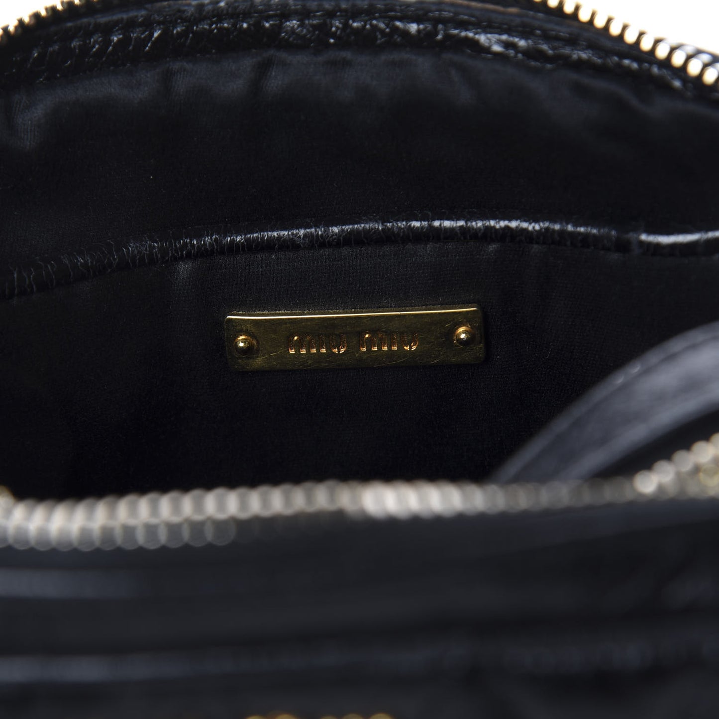 Vitello Shine Quilted Camera Bag Black