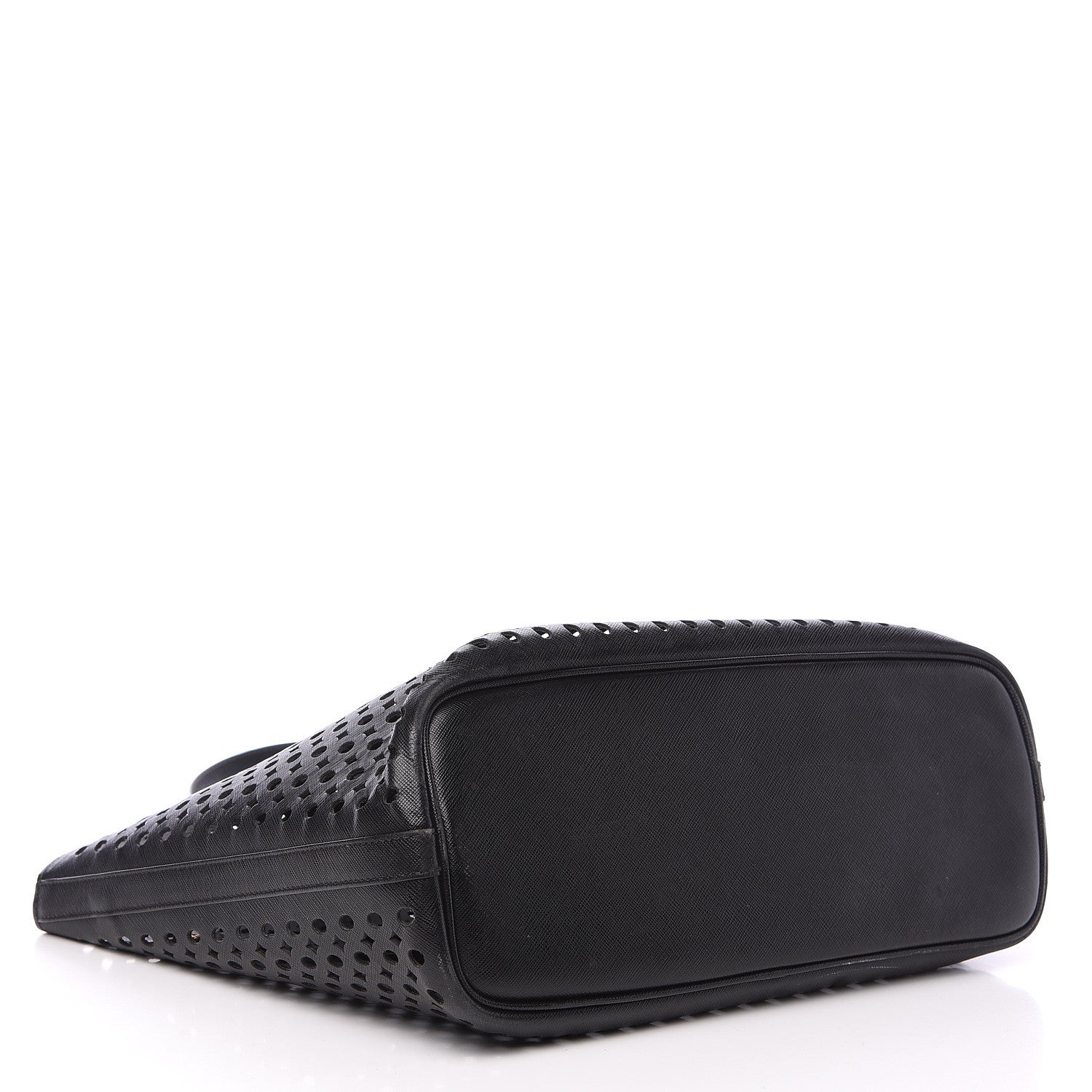 Prada Saffiano Perforated Tote Black 3 of 11