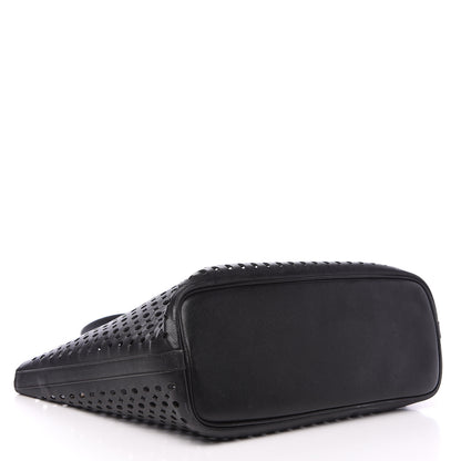 Prada Saffiano Perforated Tote Black 3 of 11