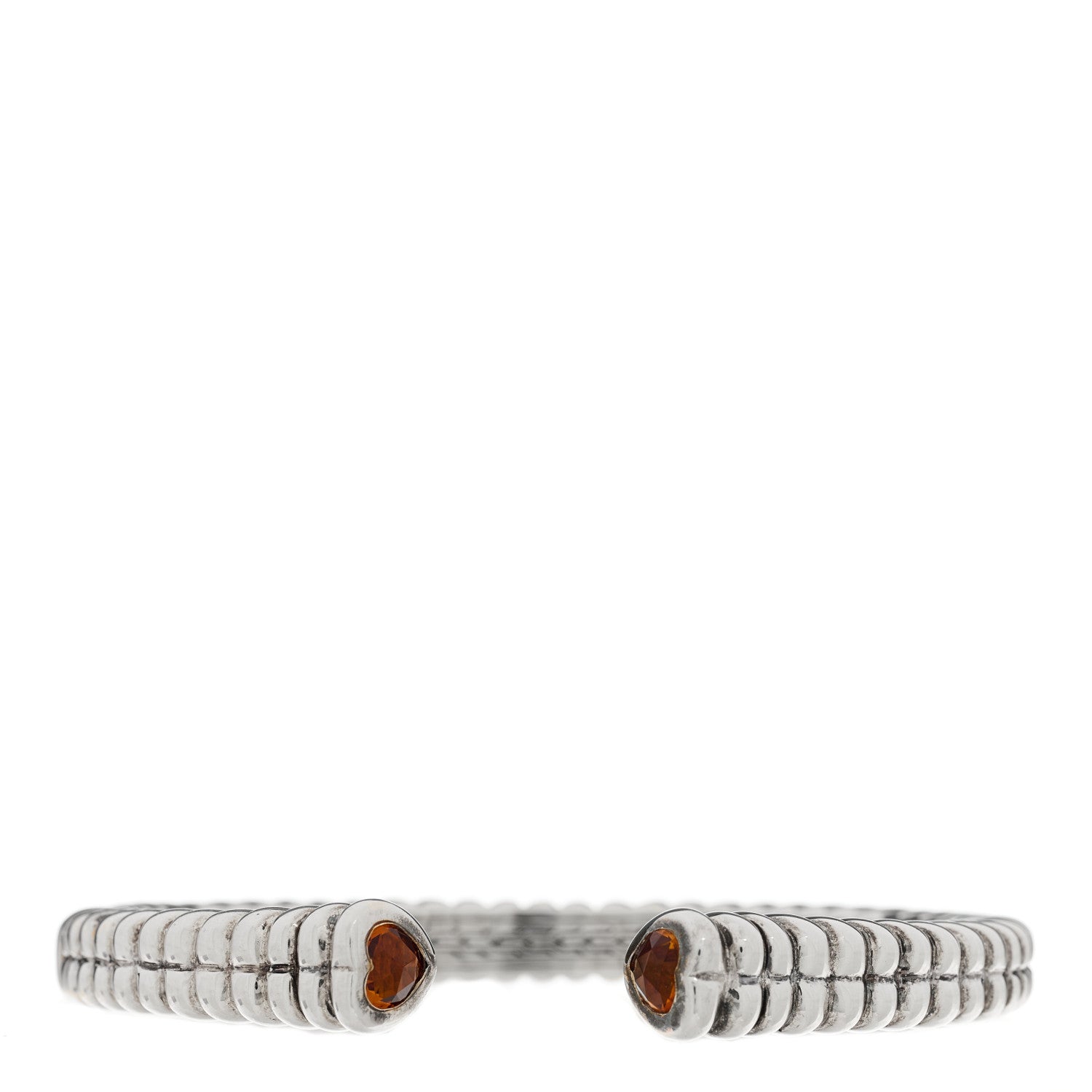 John Hardy Sterling Silver Citrine Heart Cuff Bracelet 1 of 3