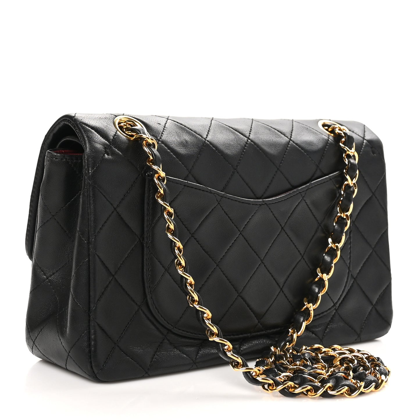 Lambskin Quilted Small Double Flap Black