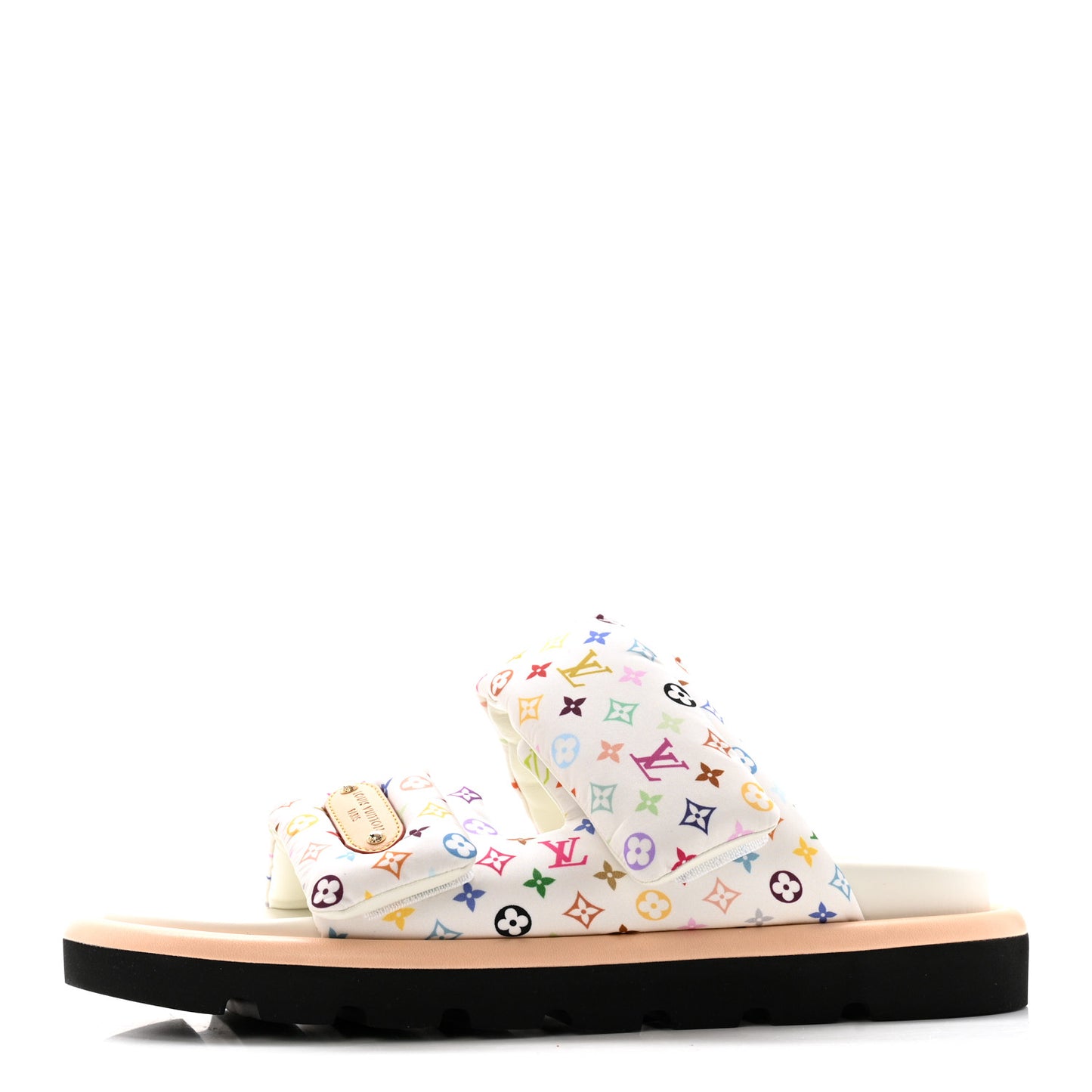 LV X TM Monogram Multicolor Pool Pillow Flat Comfort Mule 40 White