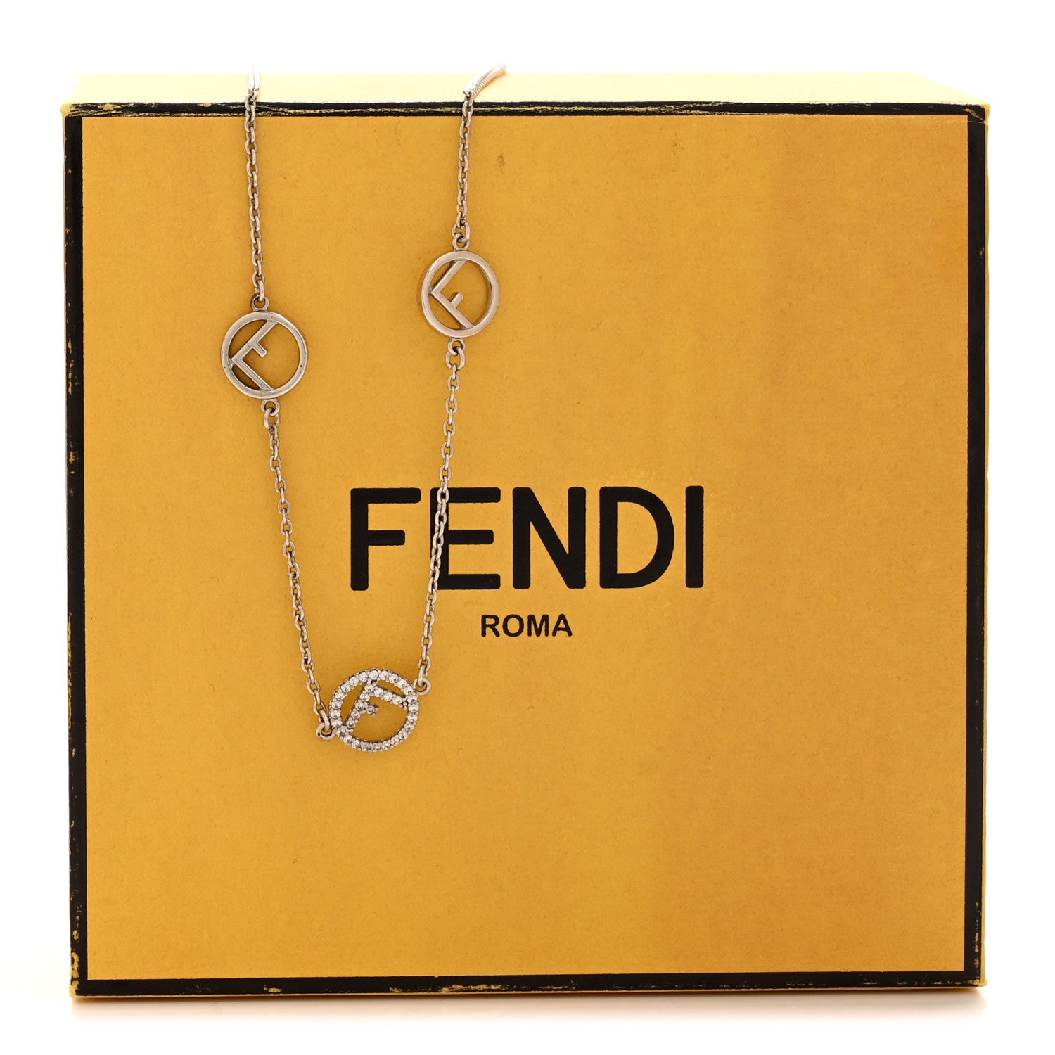 Fendi Metal Crystal F is Fendi Necklace Silver 1845702 – FASHIONPHILE