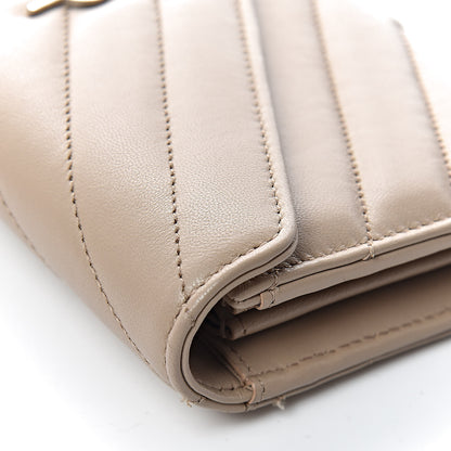 Saint Laurent Lambskin Y Quilted Monogram Large Loulou Flap Wallet Nude Powder 10 of 12