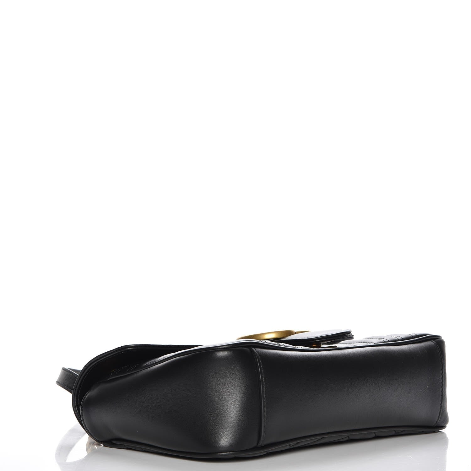 Gucci Calfskin Matelasse Small GG Marmont Shoulder Bag Black 4 of 7