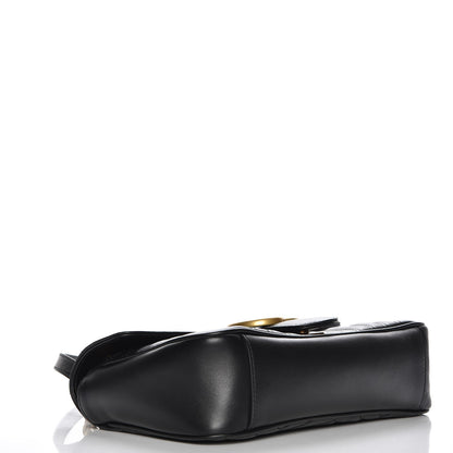 Gucci Calfskin Matelasse Small GG Marmont Shoulder Bag Black 4 of 7