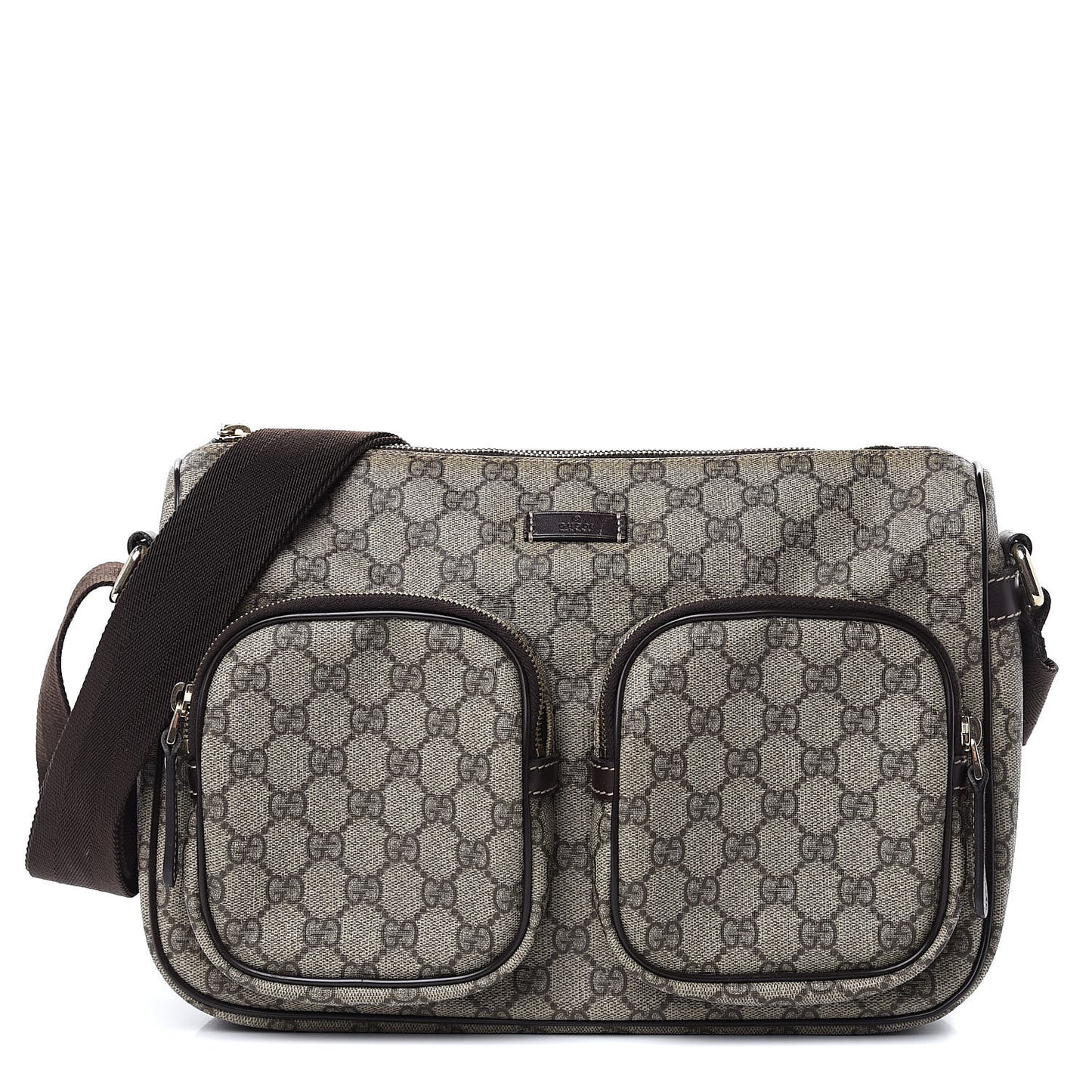 GG Plus Monogram Front Pocket Messenger Dark Brown