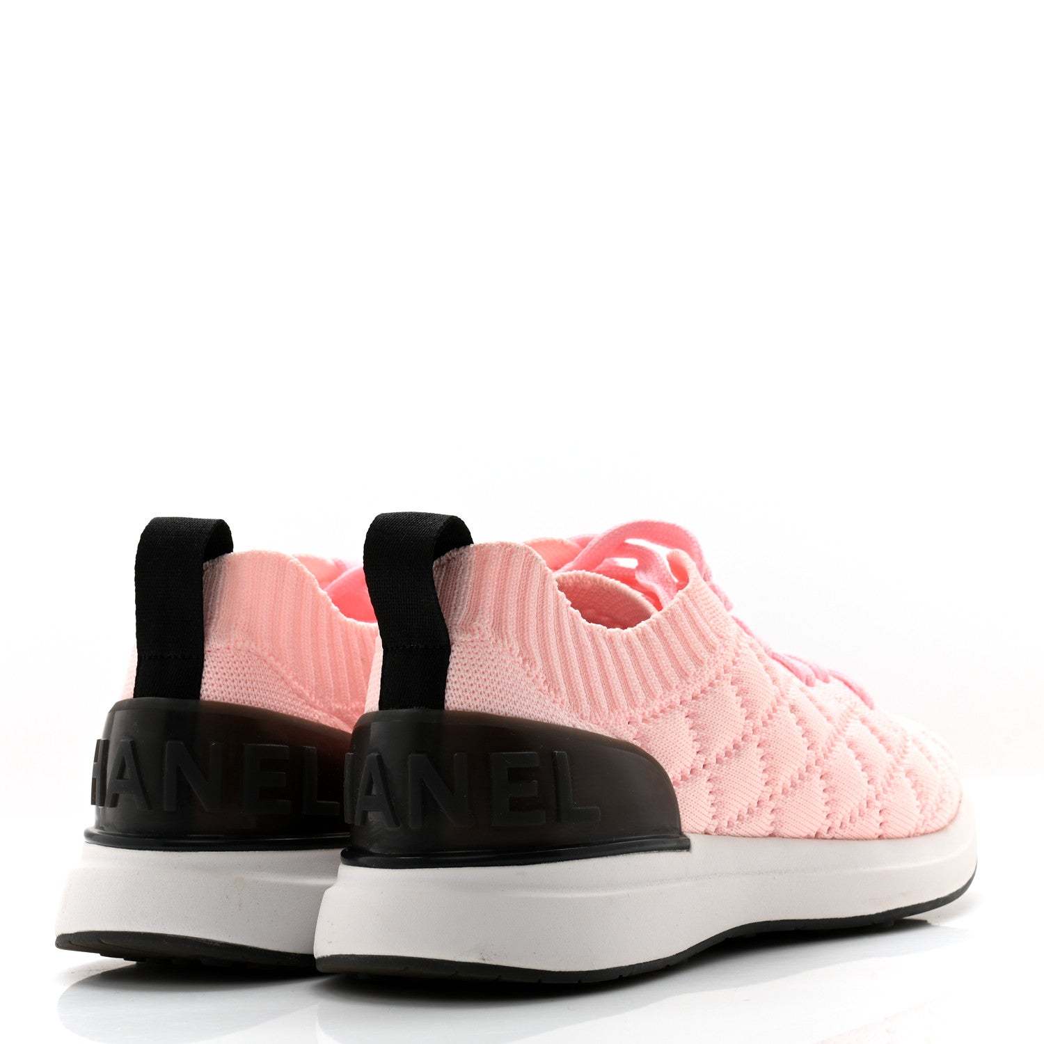Chanel Mixed Fibers Quilted Womens CC Sneakers 36.5 Light Pink 4 of 10