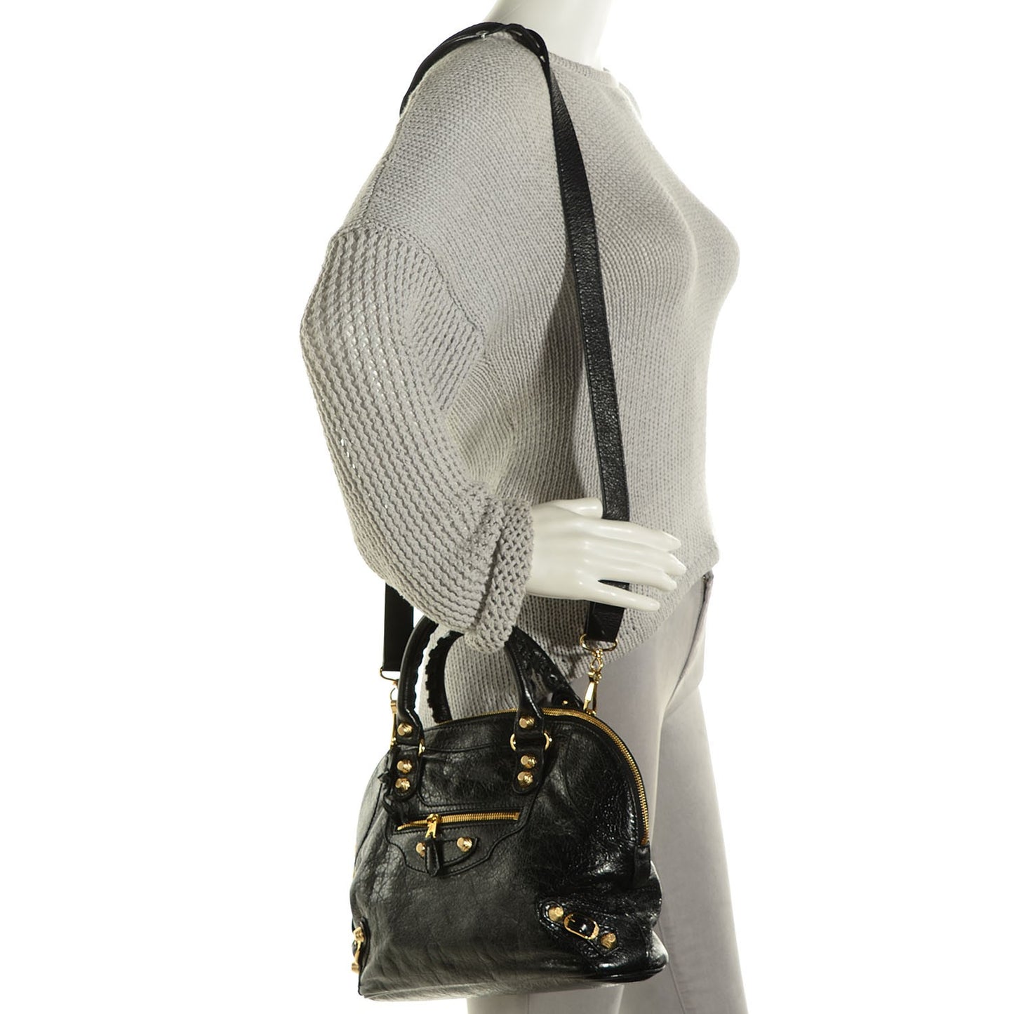 Agneau Giant 12 Gold Hardware Bowling Bag Black