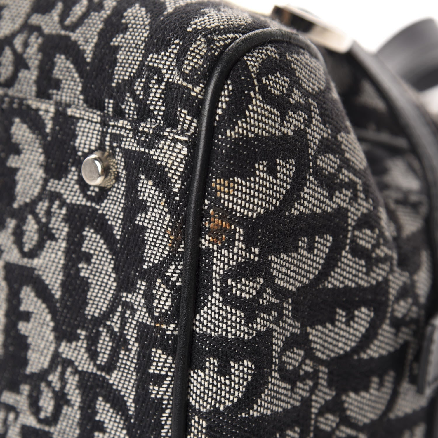 Christian Dior Denim Monogram Charms Shoulder Bag Black 7 of 11