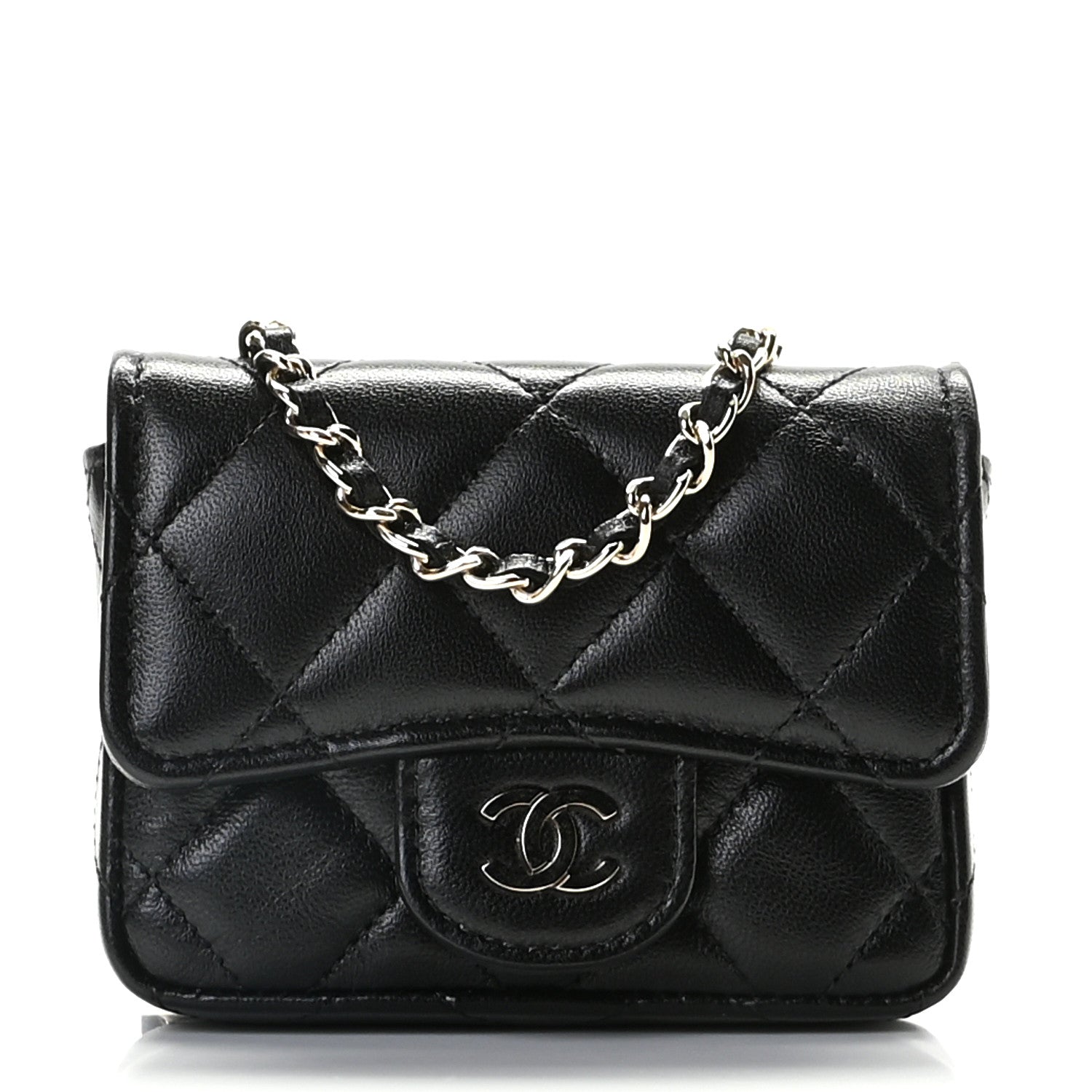 Chanel Lambskin Quilted Chain Belt Bag Black 1 of 11