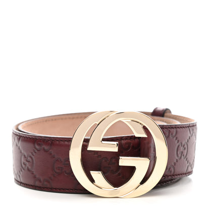 Gucci Guccissima Signature Interlocking G 40mm Belt 80 32 Scarlatto 1 of 6