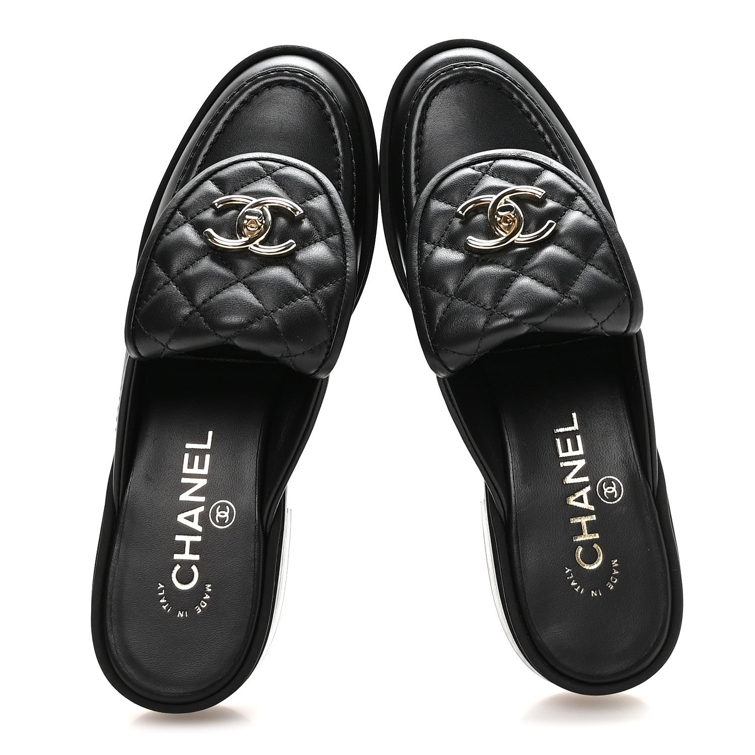 Chanel Lambskin Quilted CC Turnlock Mules 36 Black 2 of 9