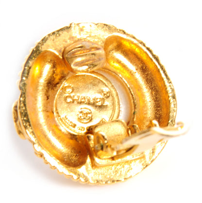 Chanel Pearl CC Clip On Earrings Gold 5 of 5