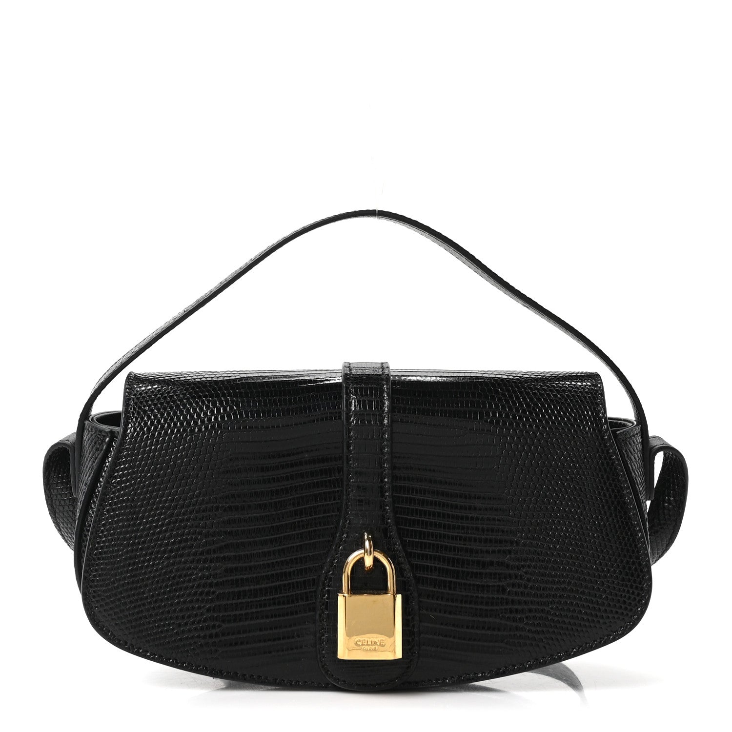 Celine Lizard Tabou Clutch On Strap Black 1 of 9