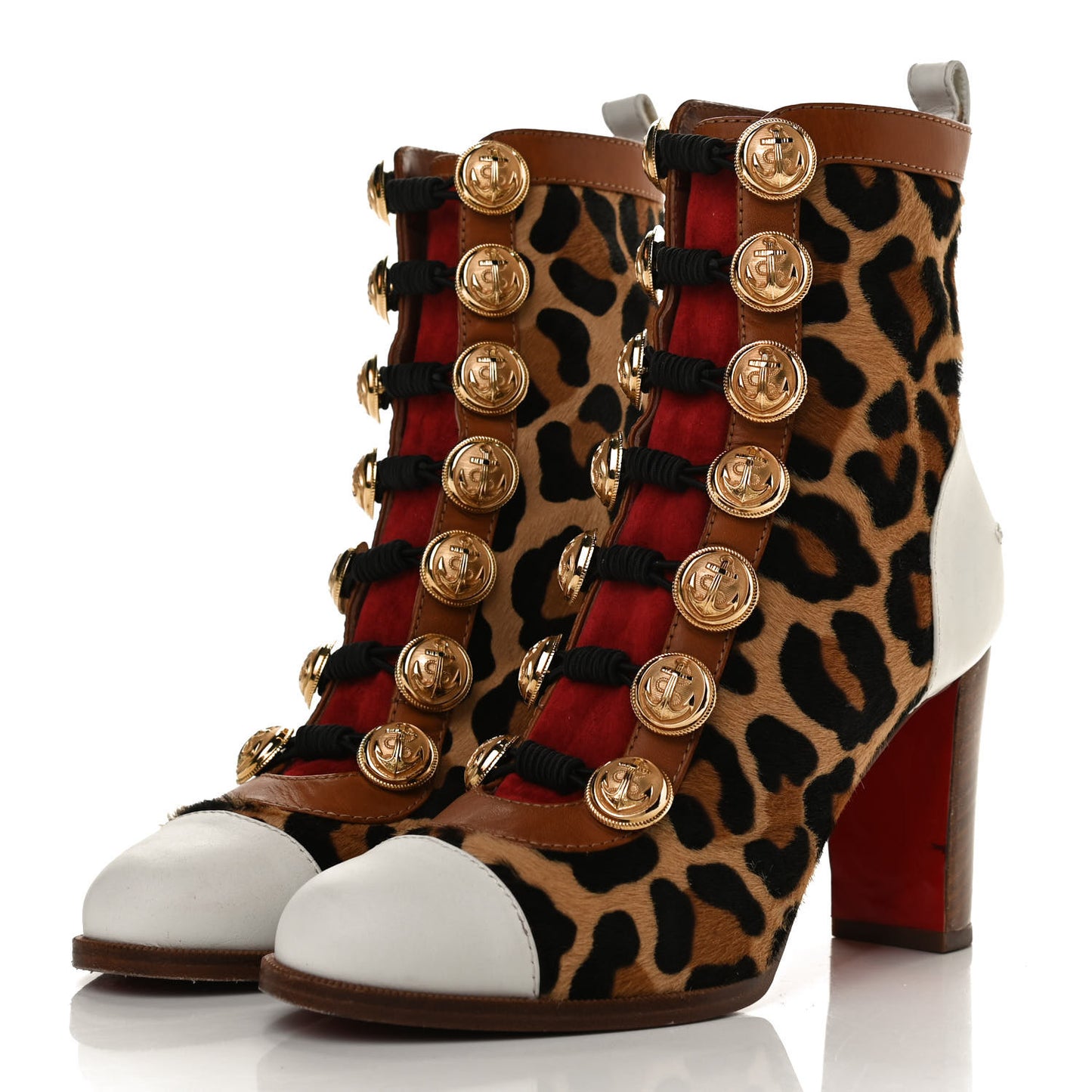 Calf Hair Leopard Print Who Dances 85 Ankle Boots 37.5 Gold Fauve