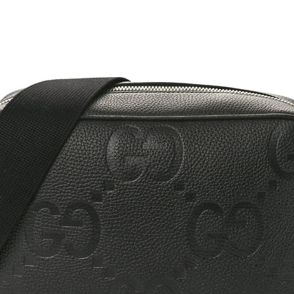Gucci Piuma Calfskin Jumbo GG Embossed Medium Messenger Bag Black 8 of 10