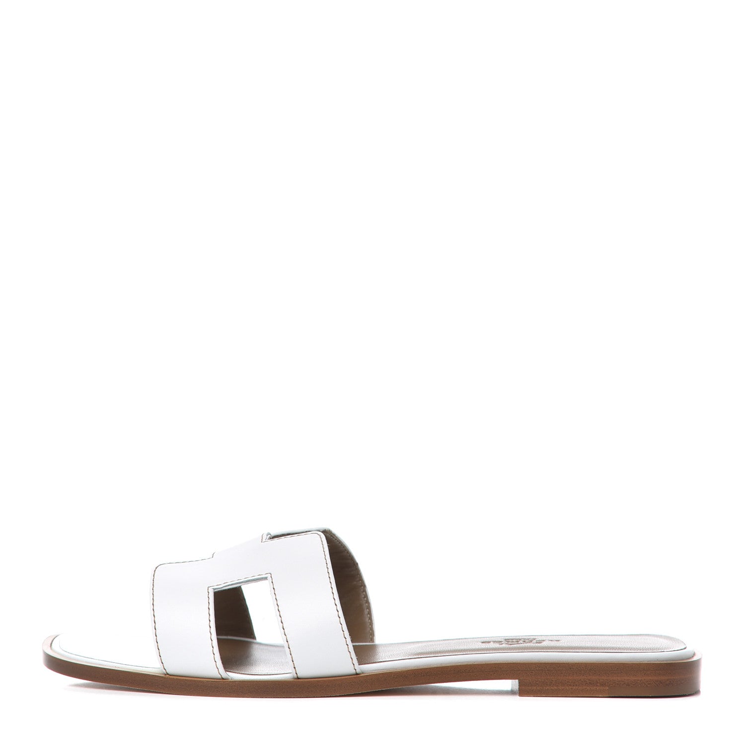 Hermes Box Calfskin Oran Sandals 38 White 1 of 11