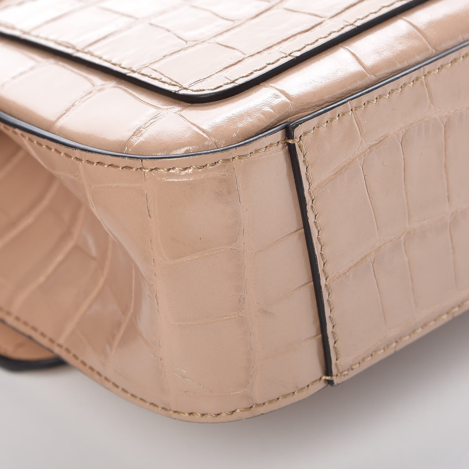 Chloe Calfskin Crocodile Embossed Small C Double Carry Nut 13 of 16