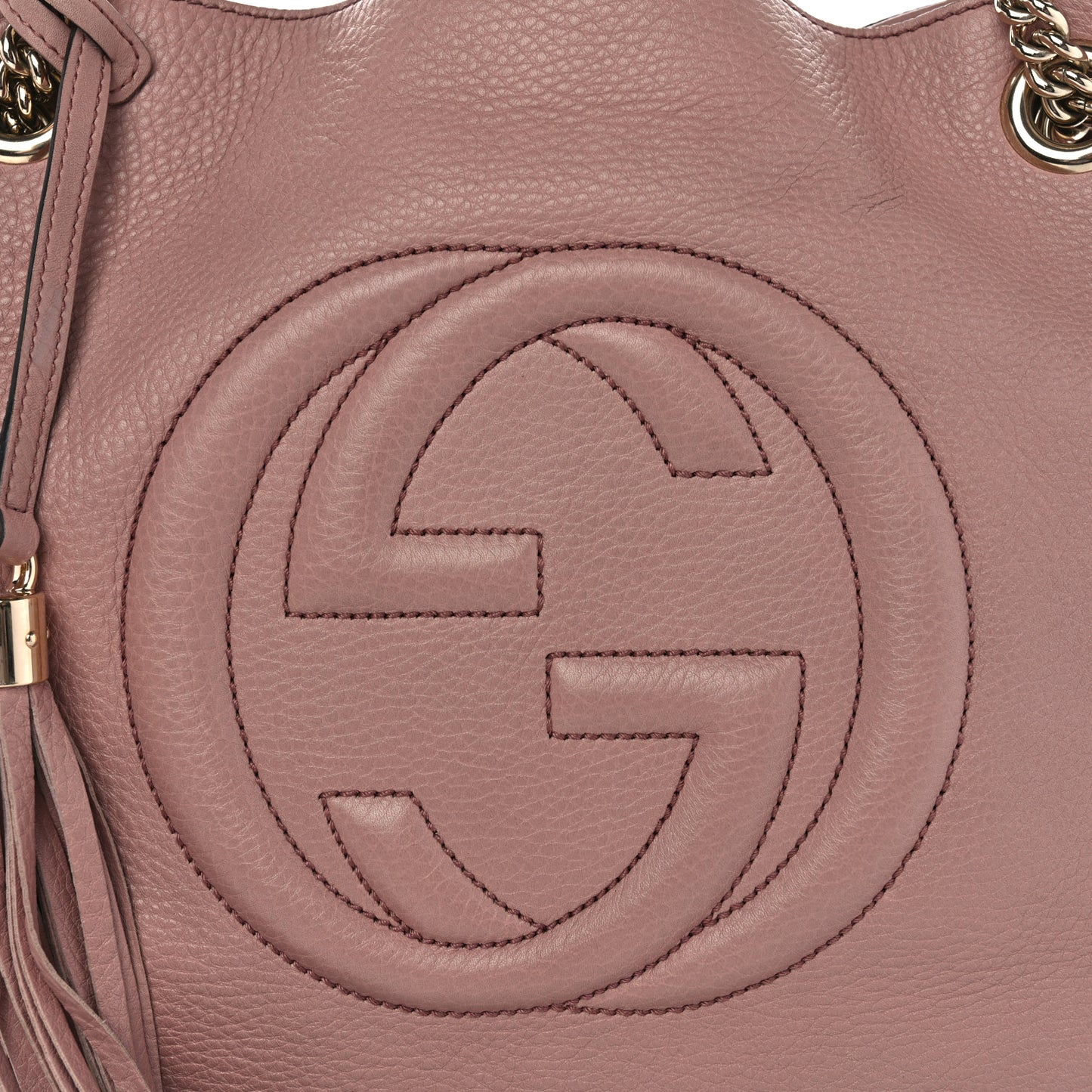 Pebbled Calfskin Medium Soho Chain Shoulder Bag Dark Cipria