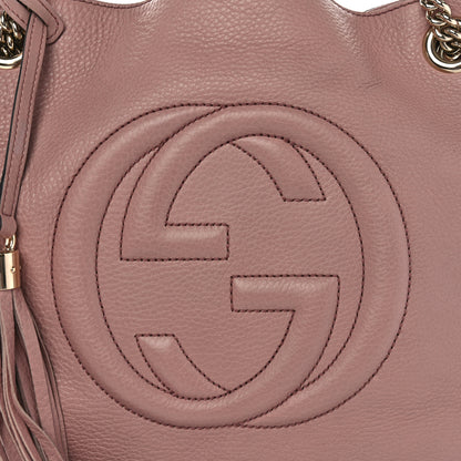 Gucci Pebbled Calfskin Medium Soho Chain Shoulder Bag Dark Cipria 9 of 14