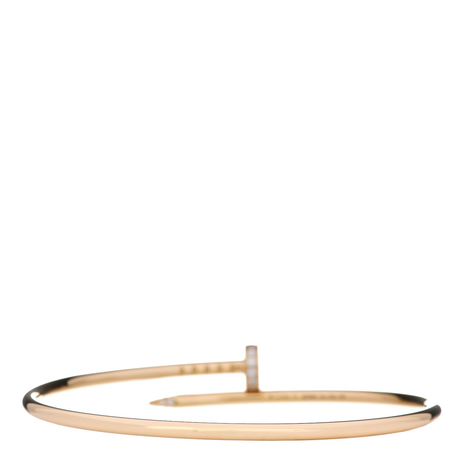 Cartier 18K Yellow Gold Diamond Small Juste Un Clou Bracelet 17 2 of 4