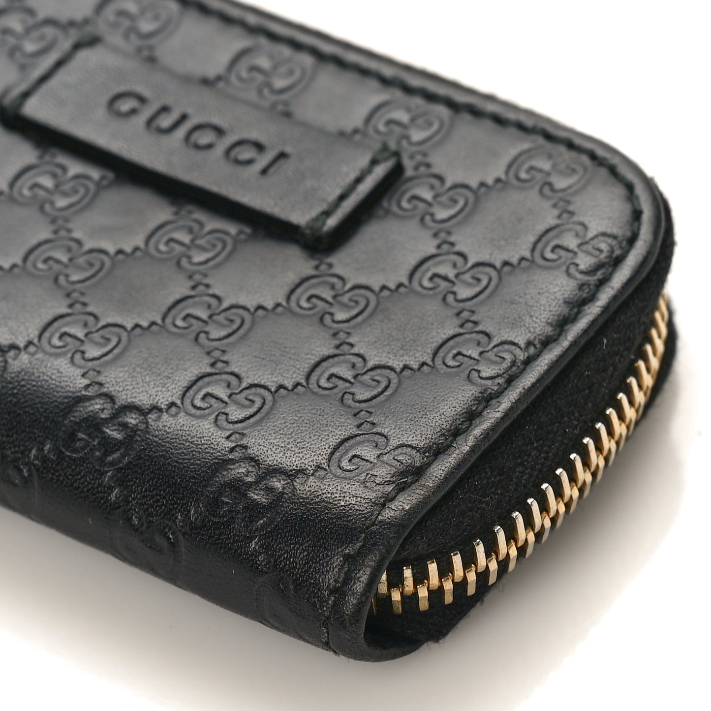Microguccissima Zip Around Card Case Black