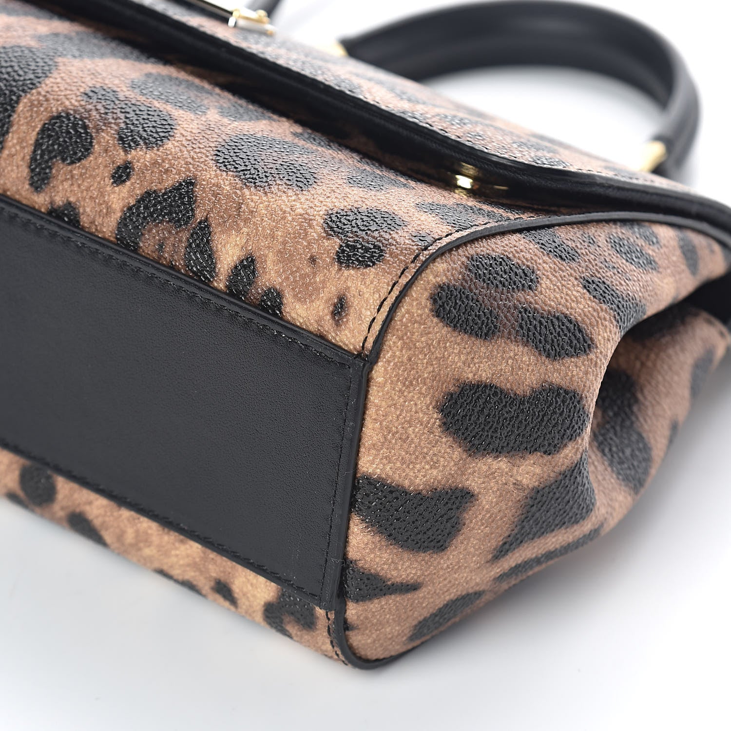 Dolce & Gabbana Dauphine Leopard Print Mini Miss Sicily Satchel Black 9 of 9