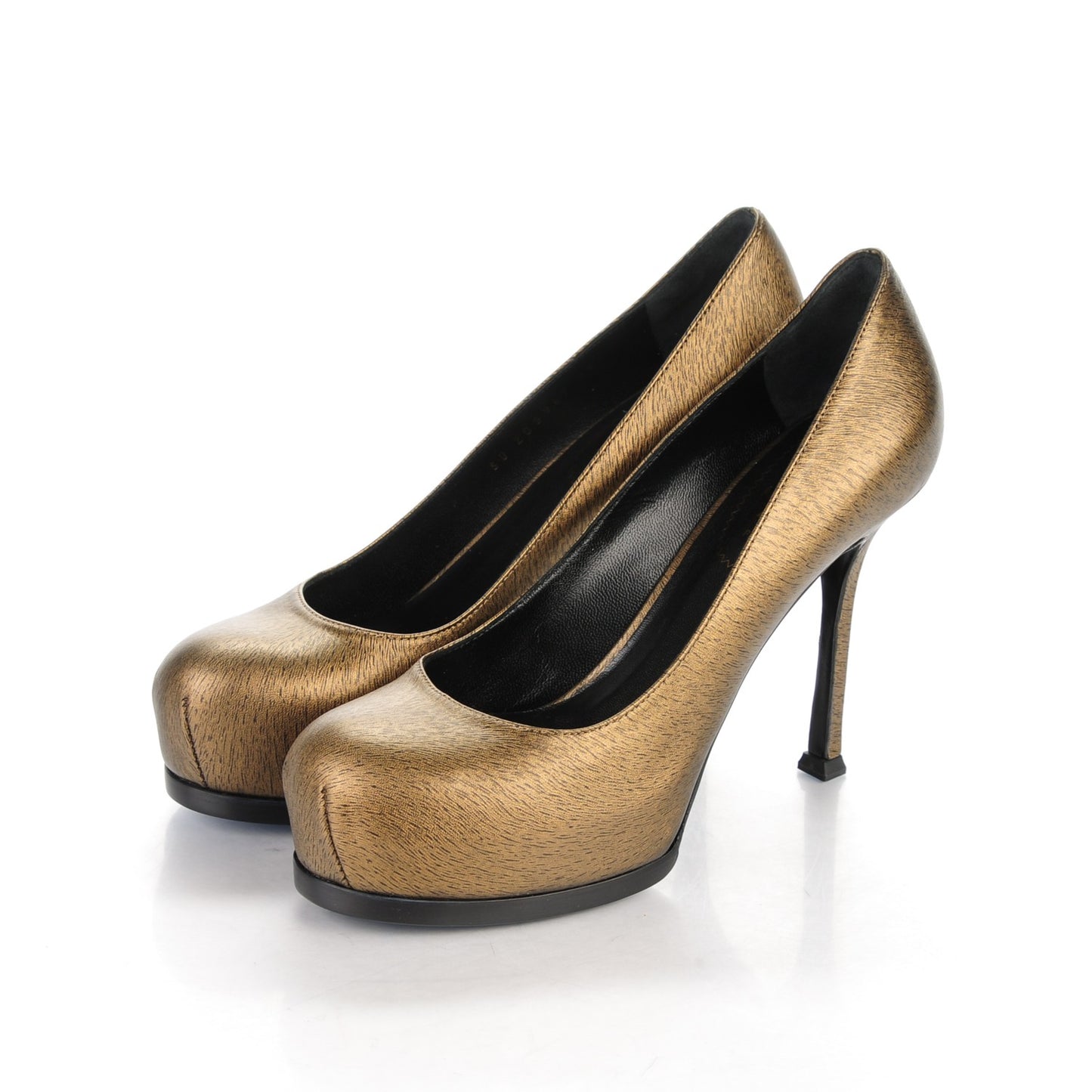 Calfskin Horse Print Tribtoo 80 Pumps 36 Black Gold