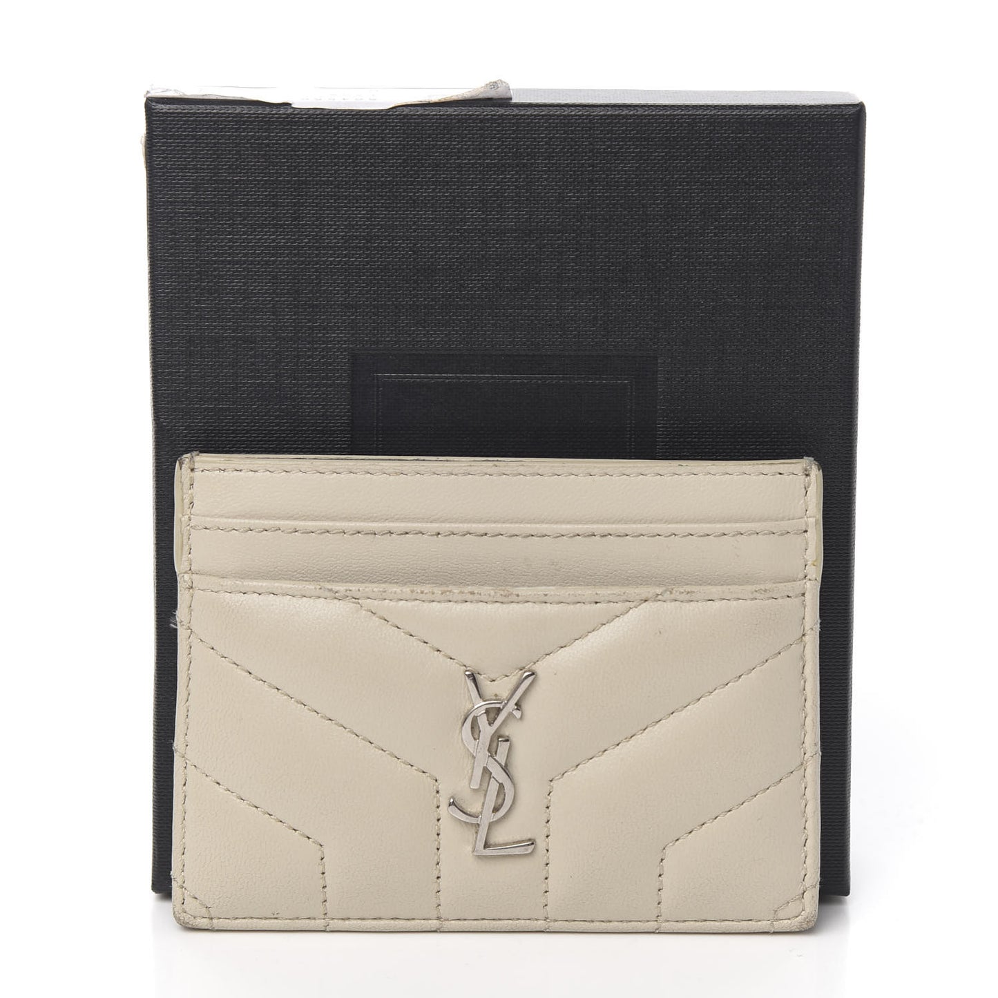 Calfskin Y Quilted Monogram LouLou Credit Card Case Ivory