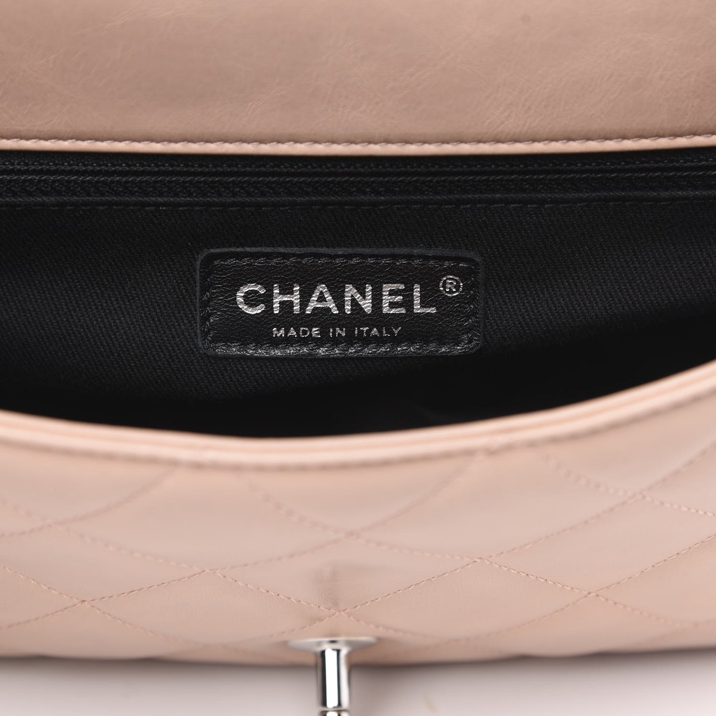 Glazed Calfskin Quilted Small CC Delivery Tote Light Pink