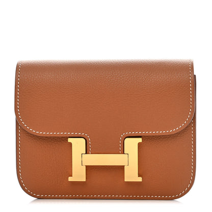 Hermes Evercolor Constance Slim Wallet Gold 1 of 9